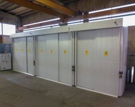 96 Drums Heating Cabinet Three Zones, Motorized Sliding Cabinet Doors